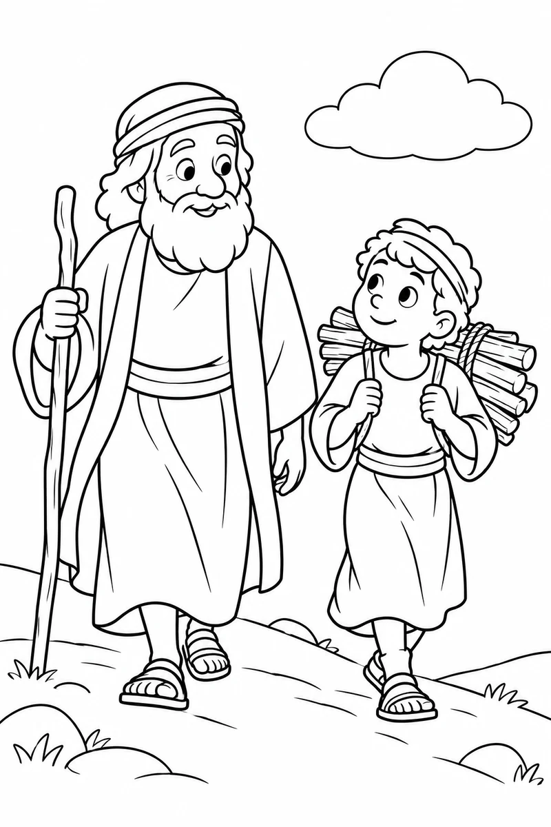 Abraham and Isaac walk together