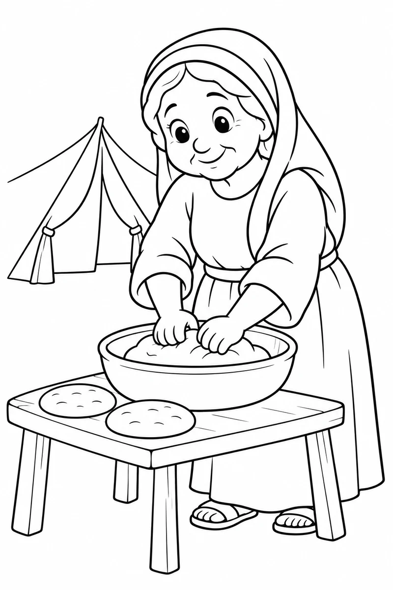 Sarah prepares bread