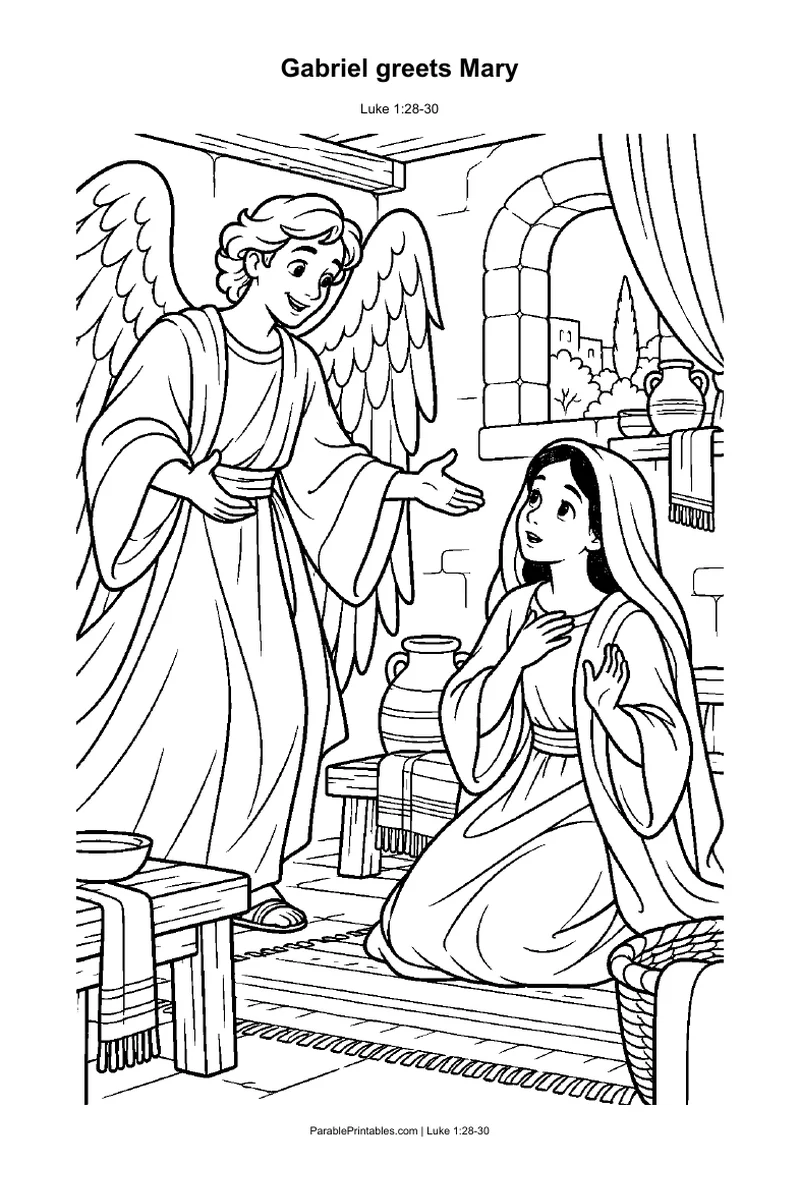 Gabriel greets Mary
