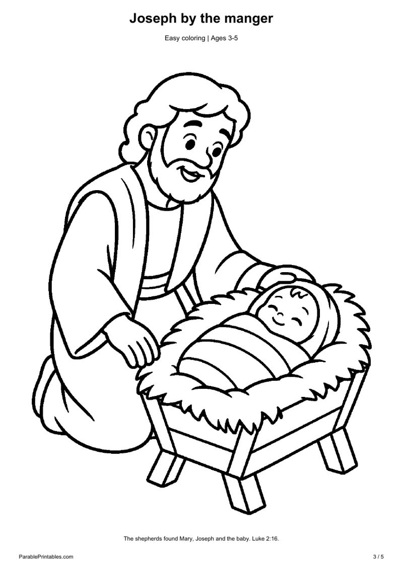 Joseph by the manger