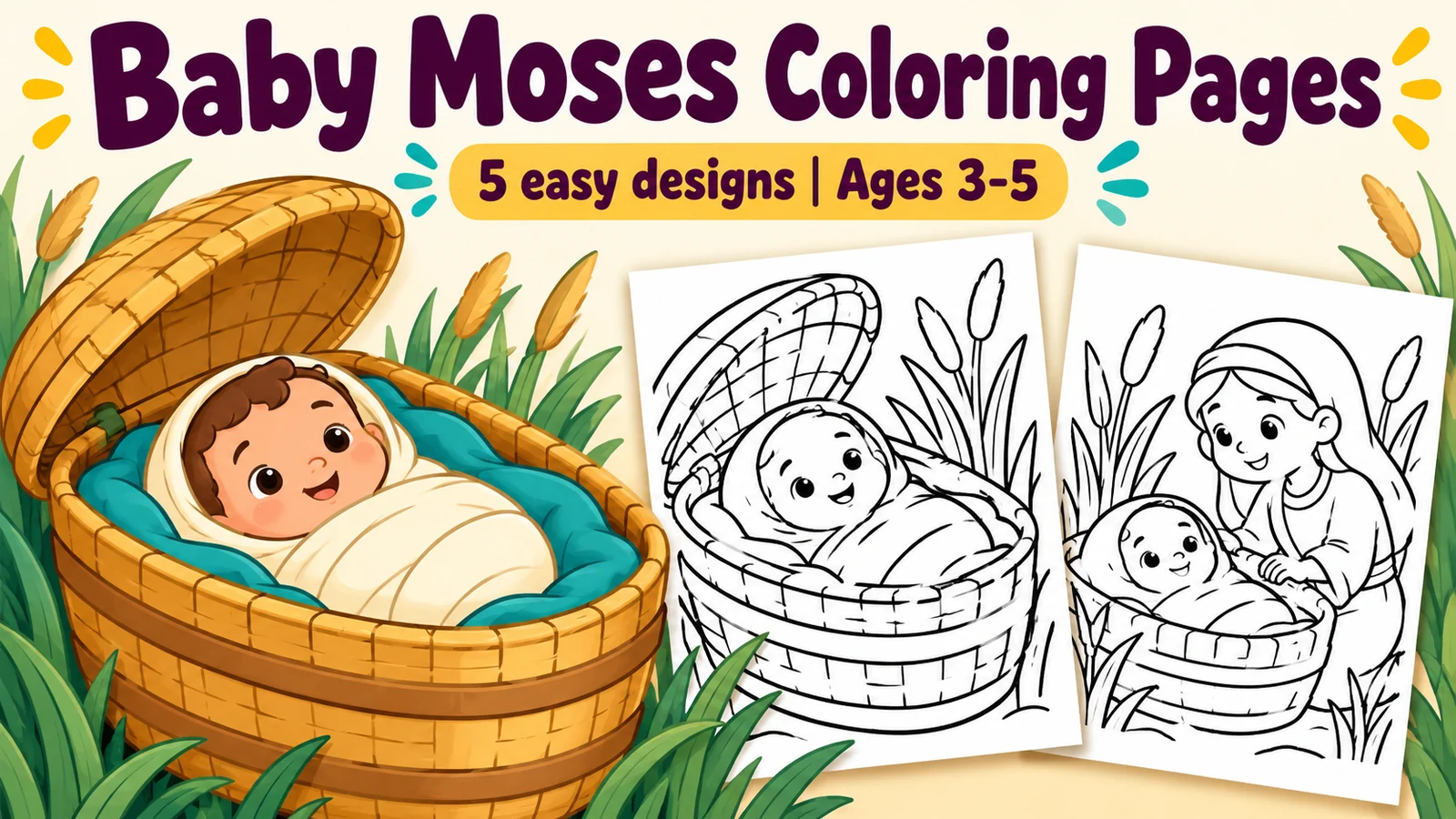 A preview of Baby Moses Coloring Pages