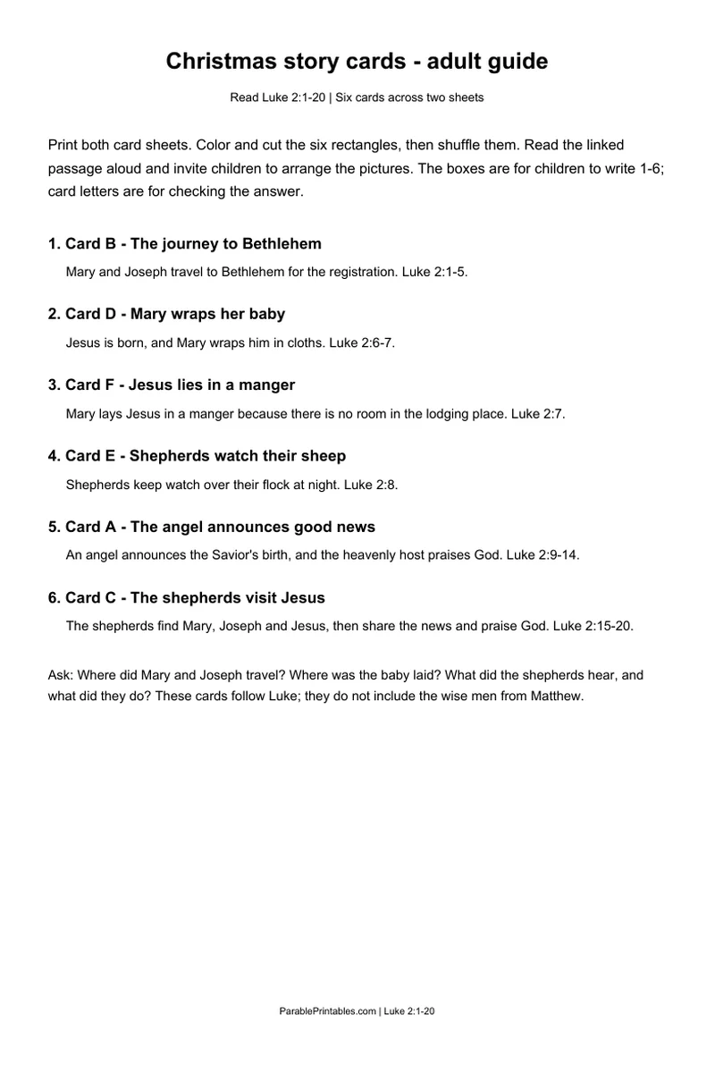 Adult answer guide