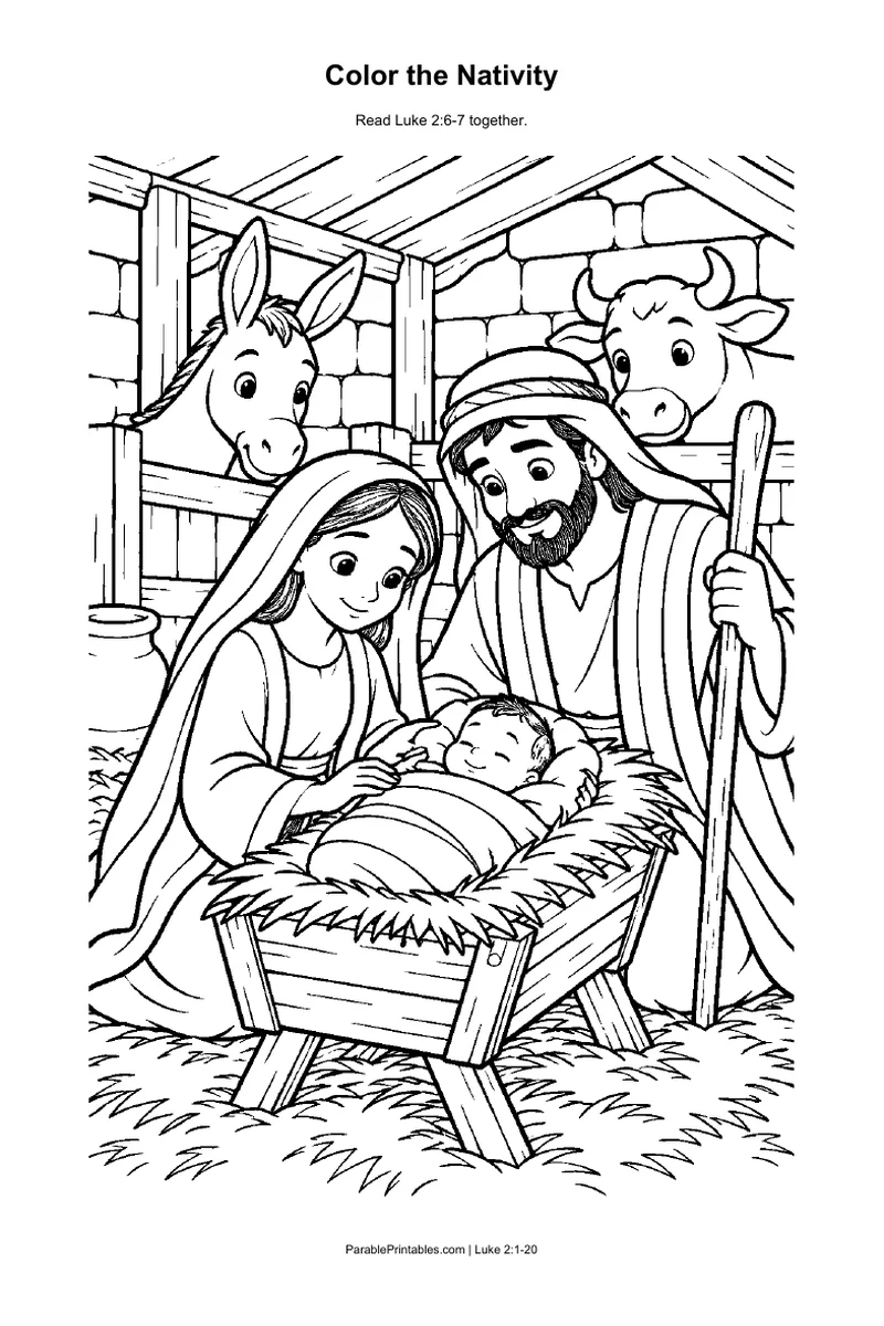 Nativity coloring
