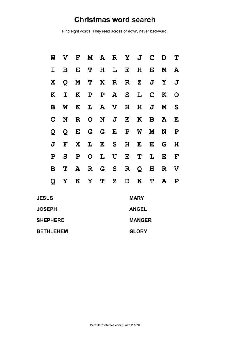 Christmas word search