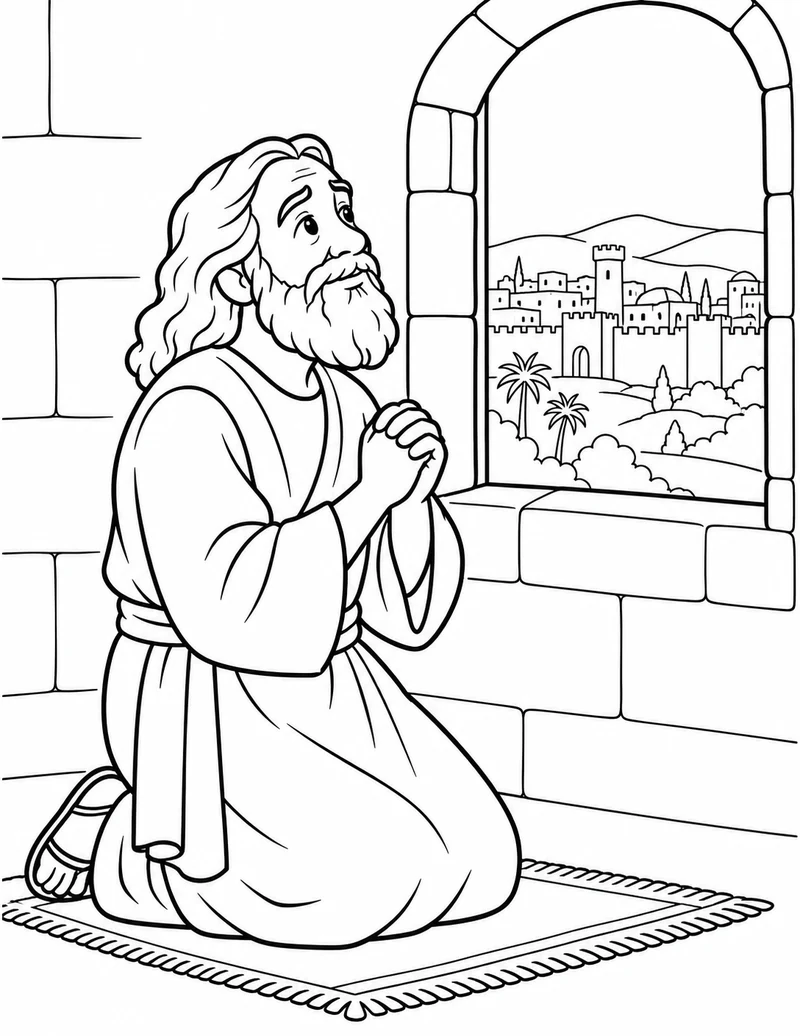 Scene 2: Daniel keeps praying
