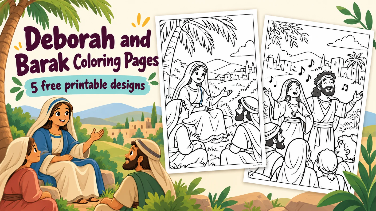 A preview of Deborah and Barak Coloring Pages
