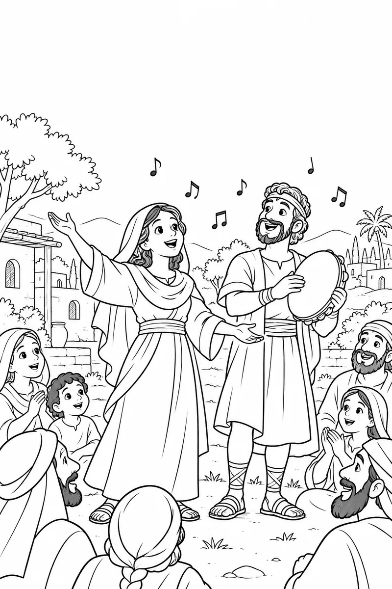 Deborah and Barak praise God
