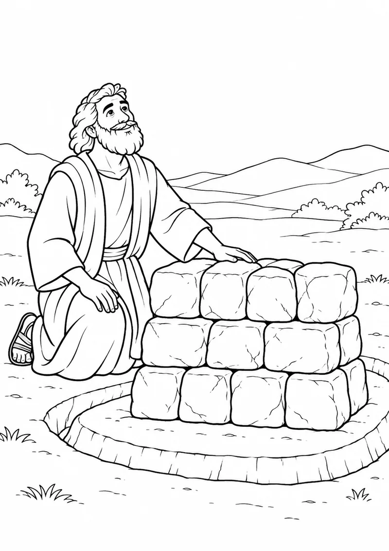 Elijah rebuilds the Lord's altar