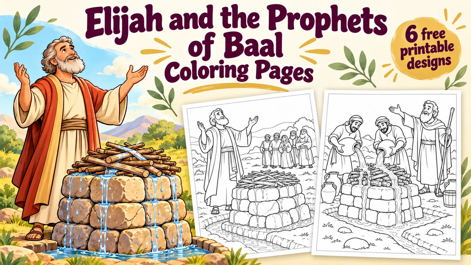 A preview of Elijah and the Prophets of Baal Coloring Pages