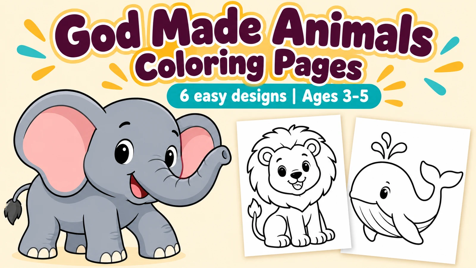 A preview of God Made Animals Coloring Pages