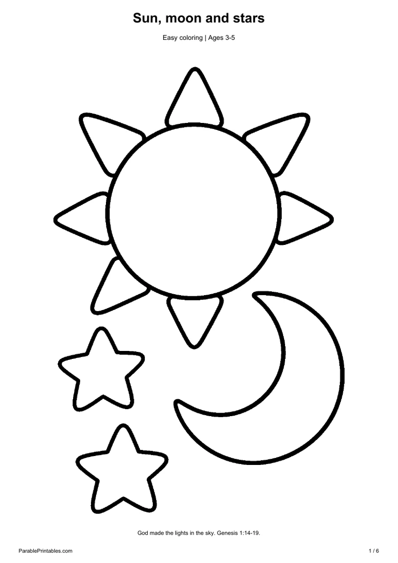 Sun, moon and stars