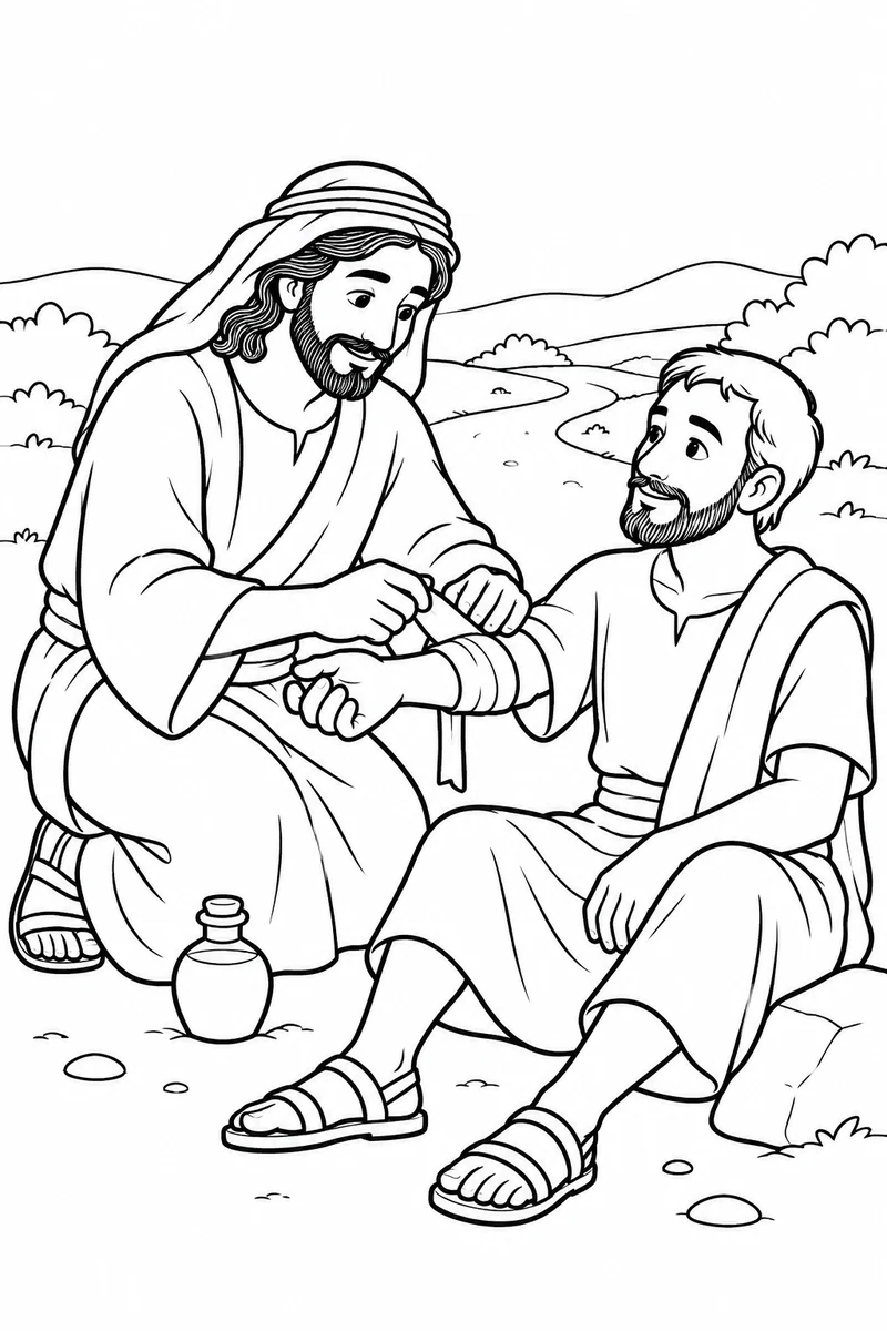 The Samaritan helps