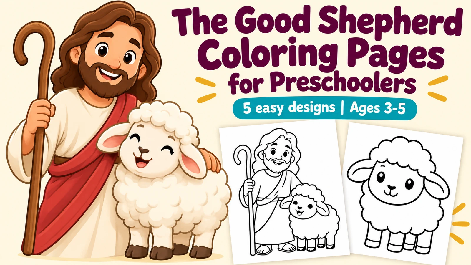 A preview of The Good Shepherd Coloring Pages for Preschoolers