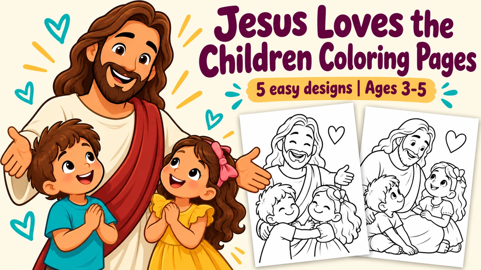 A preview of Jesus Loves the Children Coloring Pages