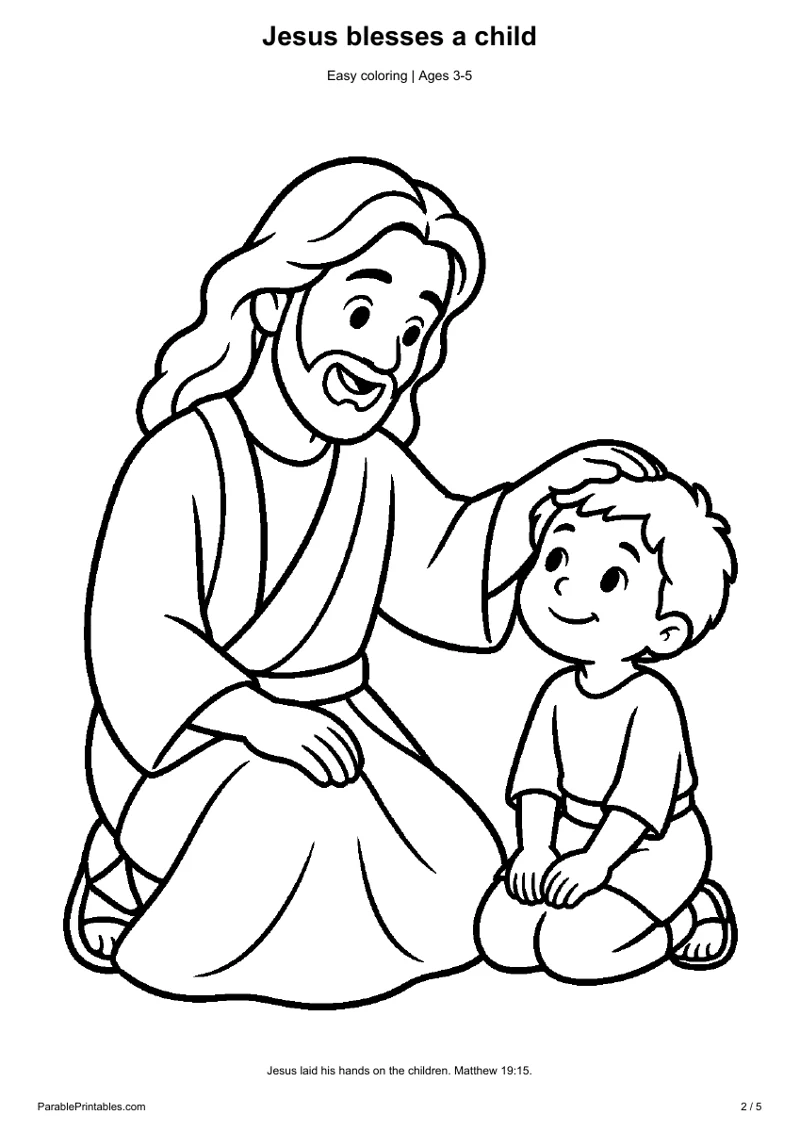 Jesus blesses a child