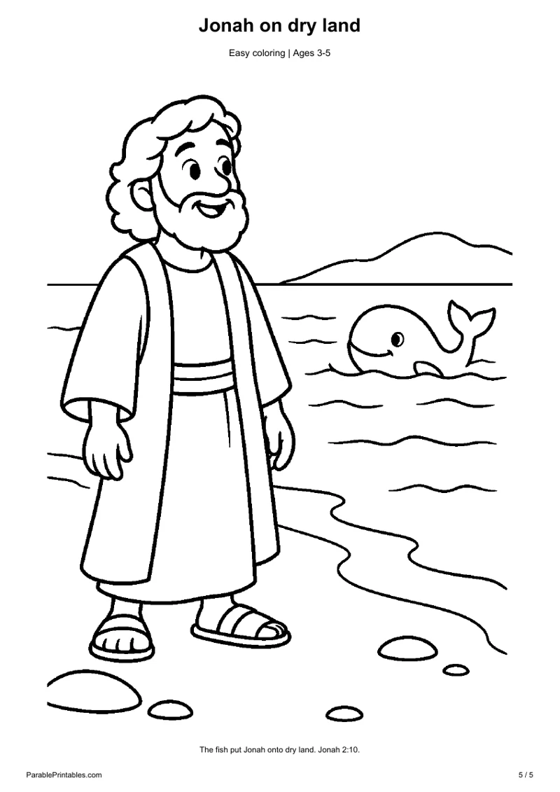 Jonah on dry land