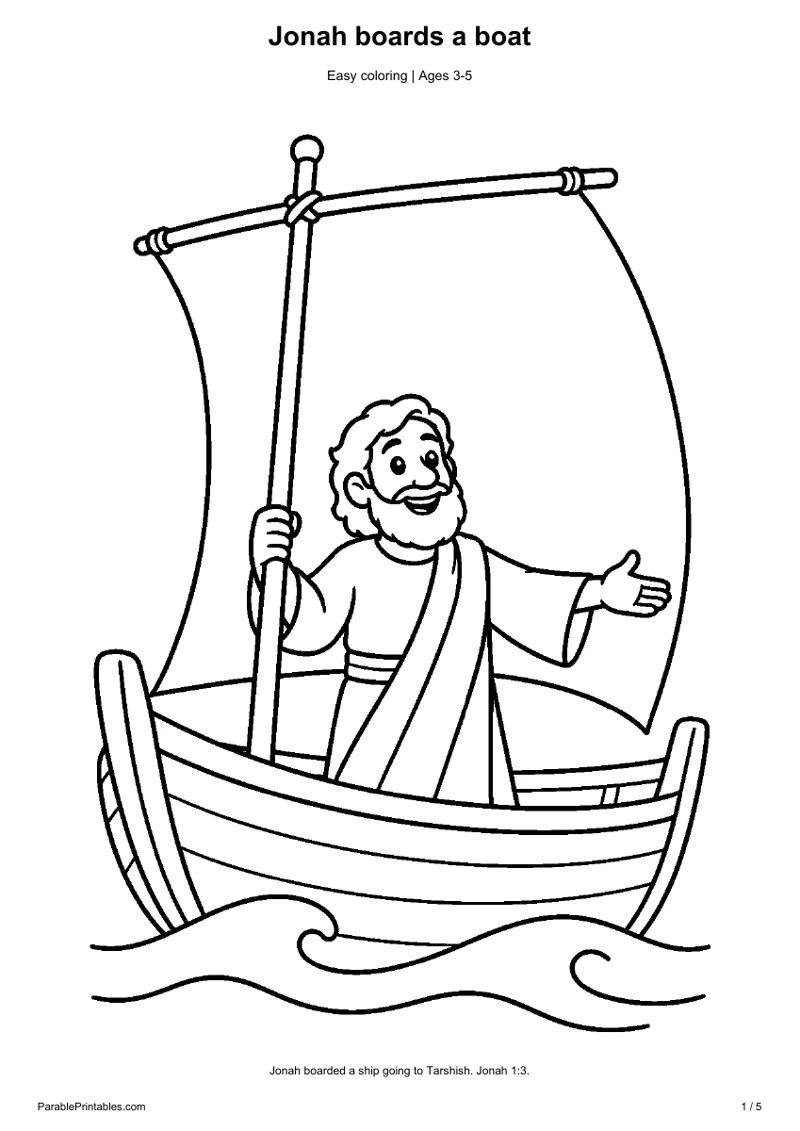 Jonah boards a boat
