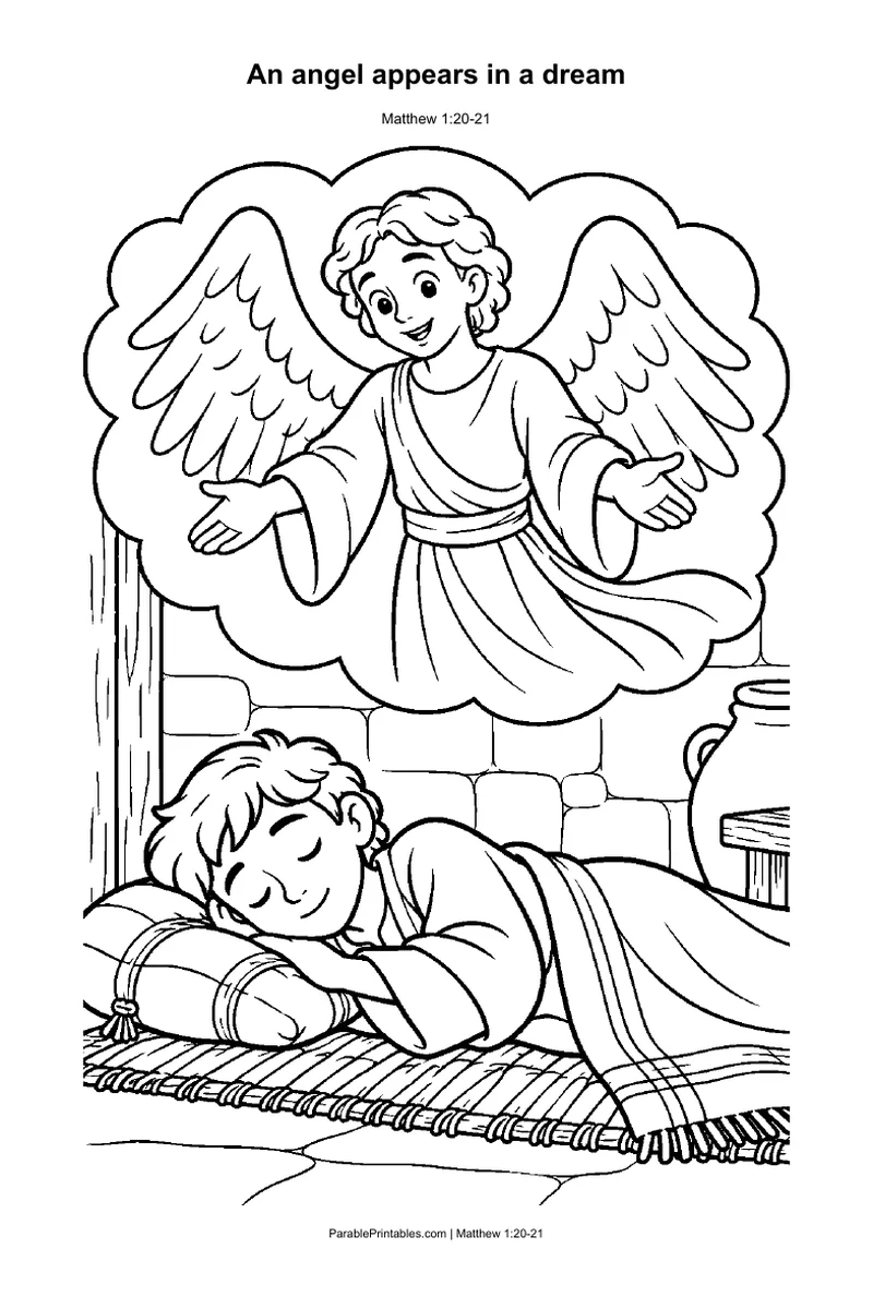 An angel appears in a dream