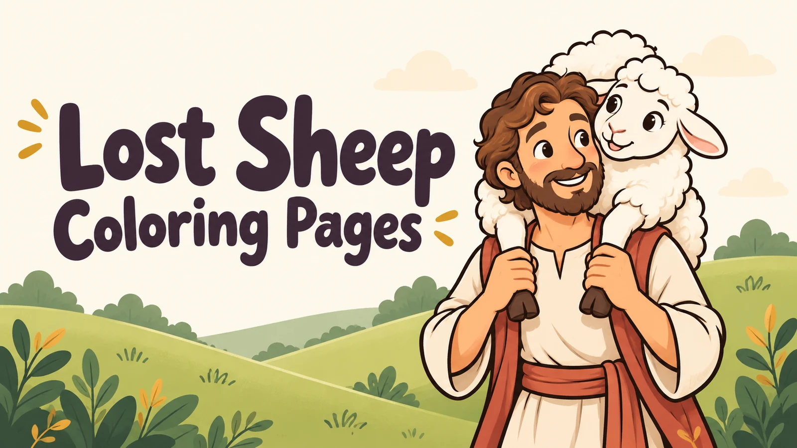 A preview of Free Lost Sheep Coloring Pages