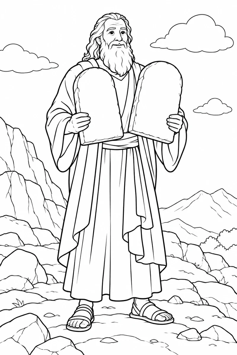 Moses with the stone tablets