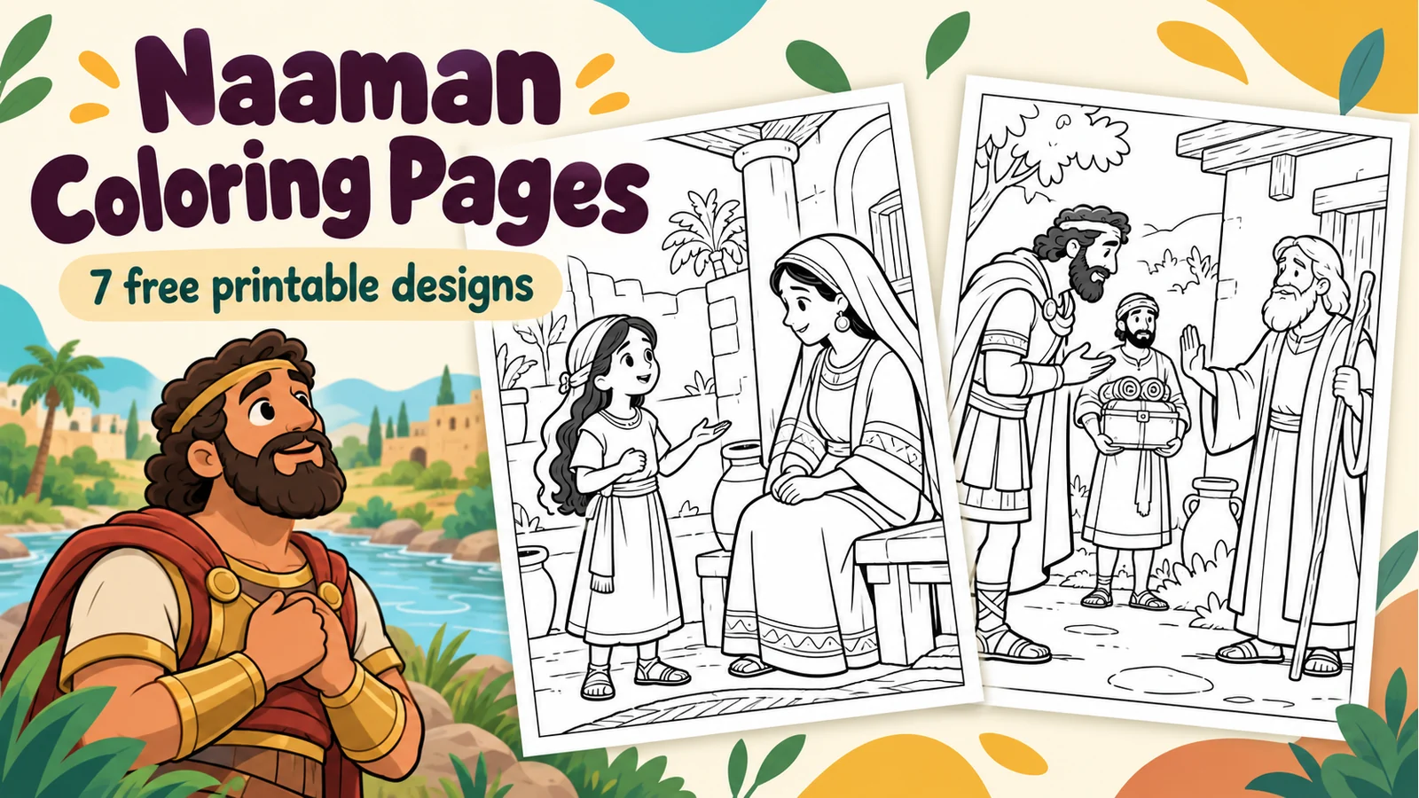 A preview of Naaman Coloring Pages