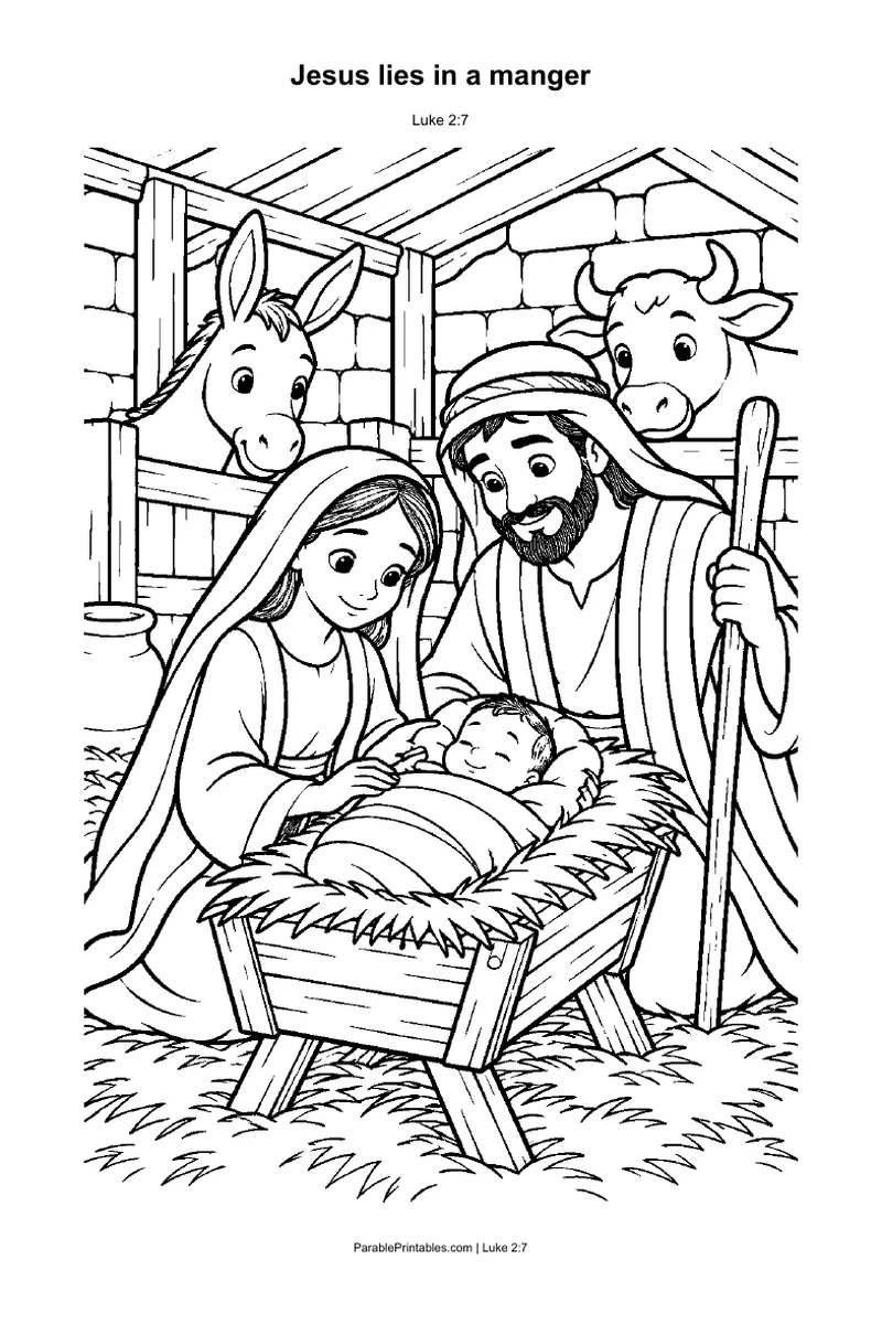 Jesus lies in a manger