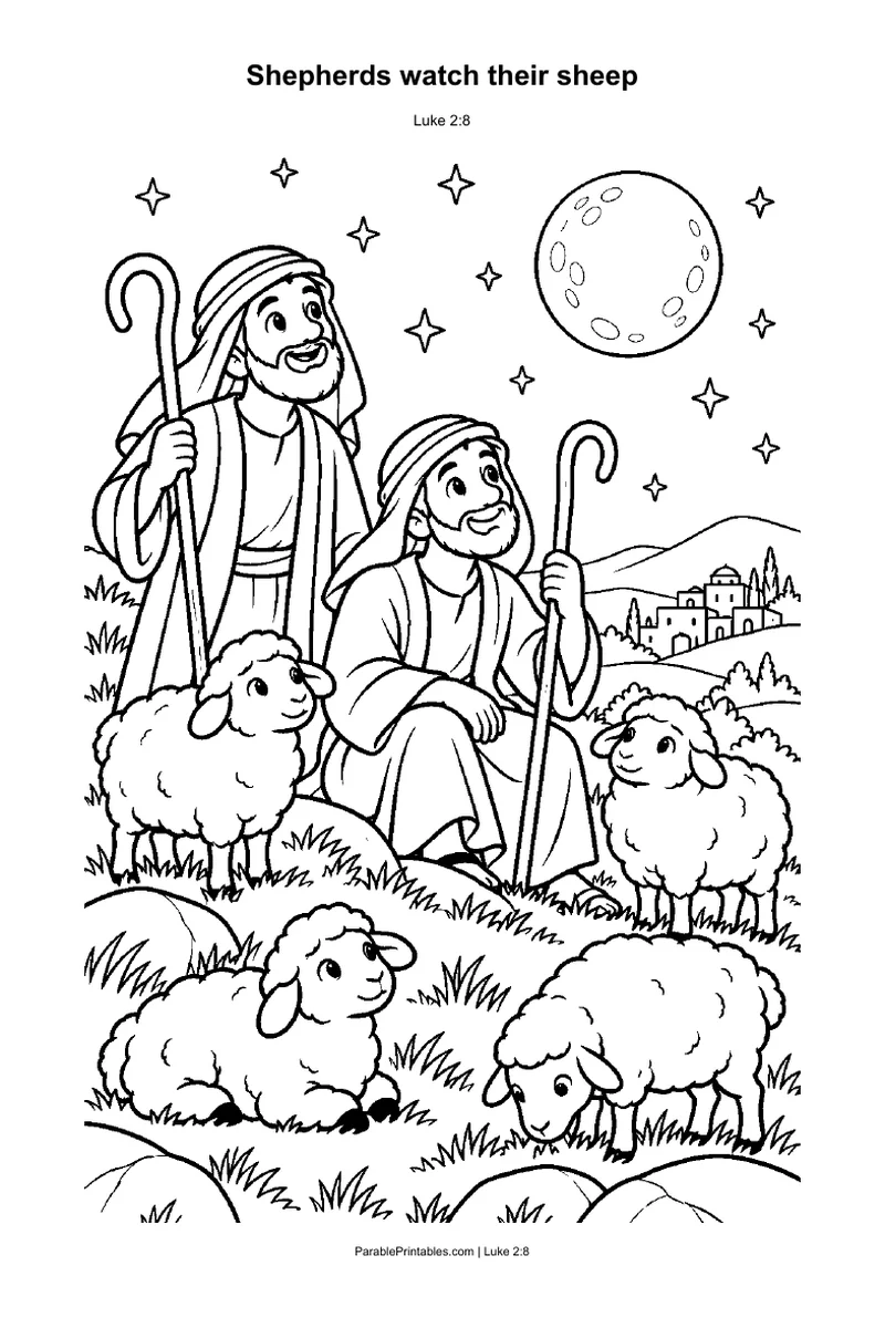 Shepherds watch their sheep