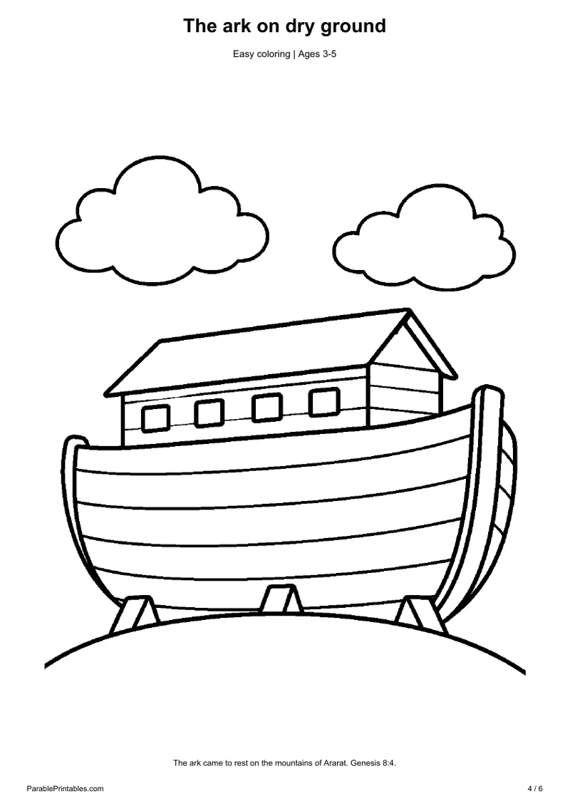 The ark on dry ground