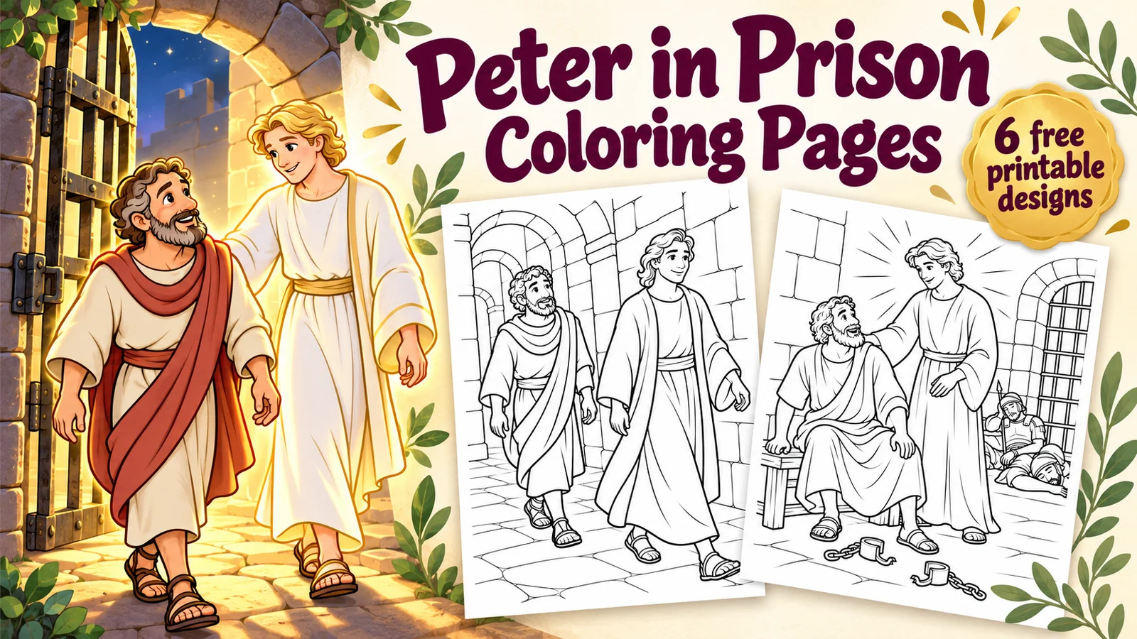 A preview of Peter in Prison Coloring Pages