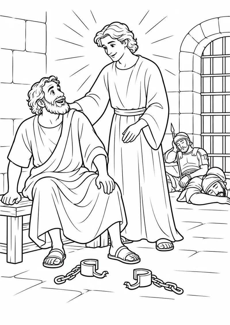 An angel wakes Peter