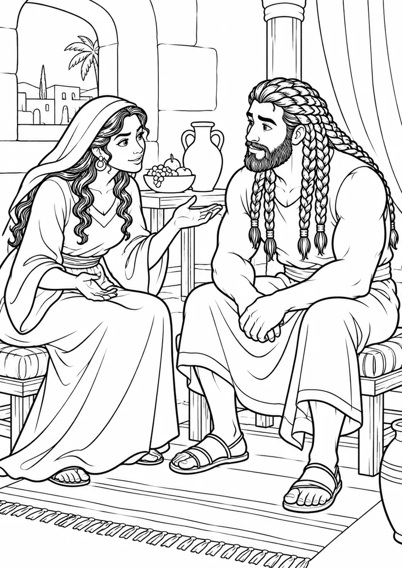 Delilah asks about Samson's strength