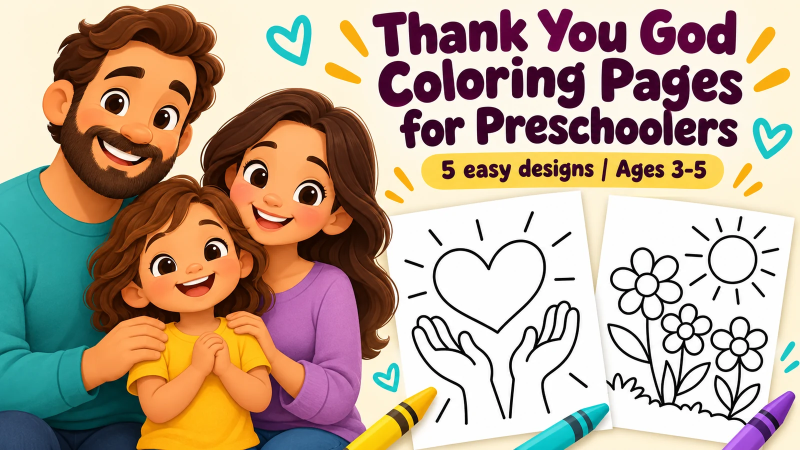 A preview of Thank You God Coloring Pages for Preschoolers