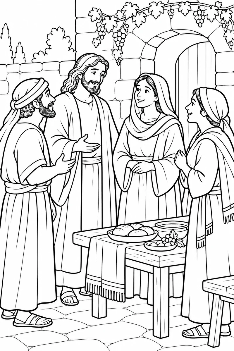 Jesus at the wedding in Cana