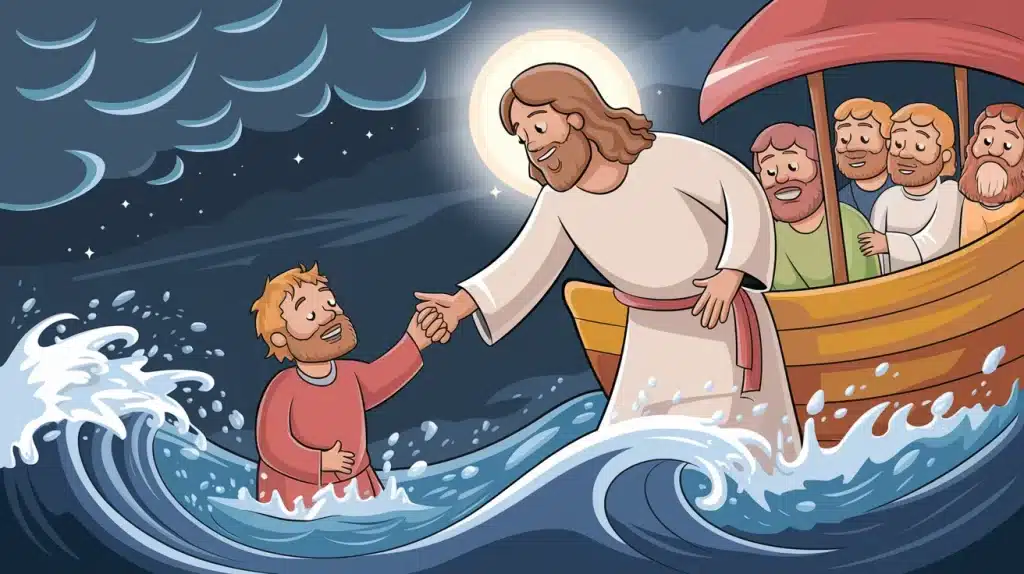 Bible Story - Jesus Walks On Water 4 Jesus Walks on Water Bible Story 1