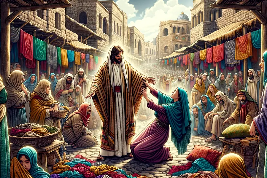 The Woman with the Issue of Blood Touch the helm of his garment