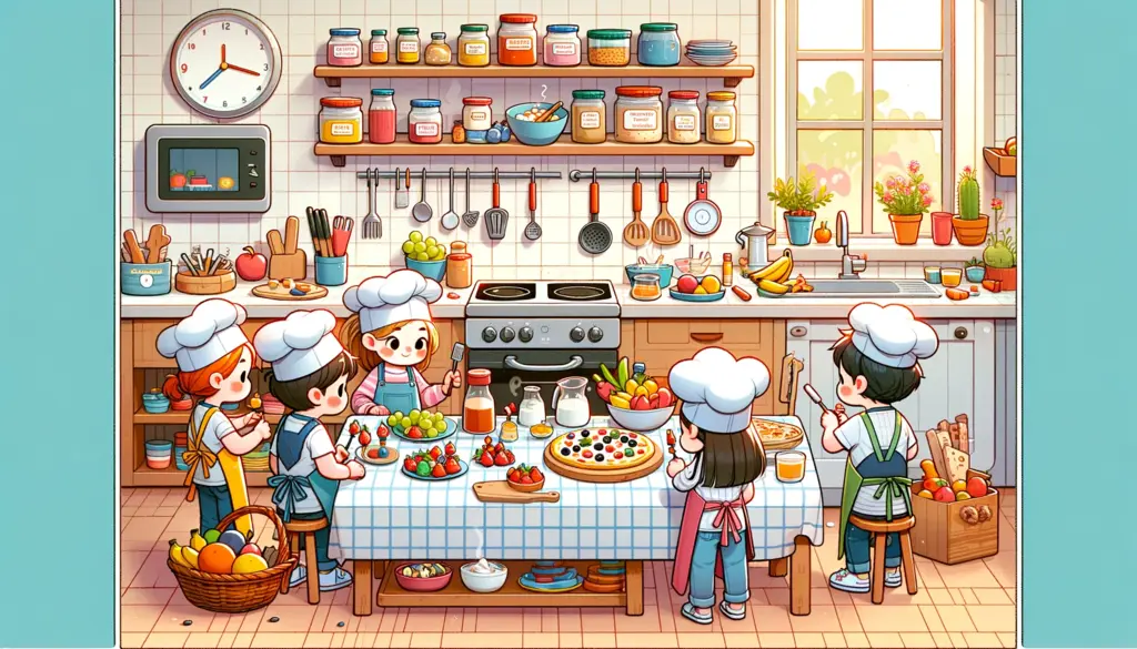 10 Fun Indoor Activities for Kids 2 Home kitchen scene with children engaged in cooking activities