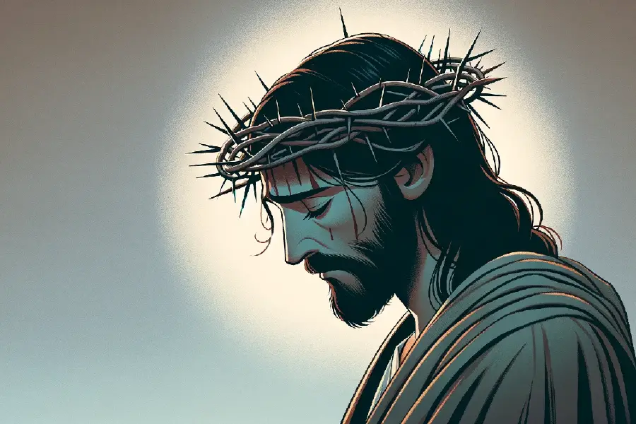 Jesus wearing the crown of thorns