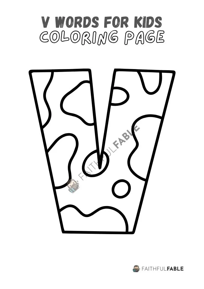 Letter V Coloring Page 2
