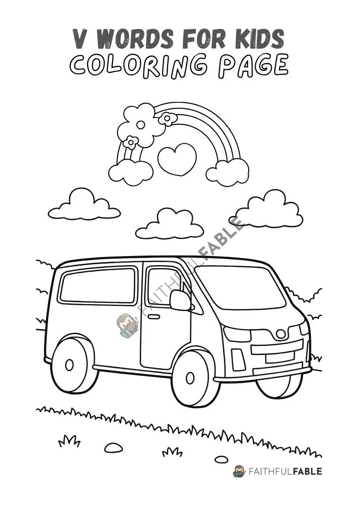 Letter V Coloring Page 3