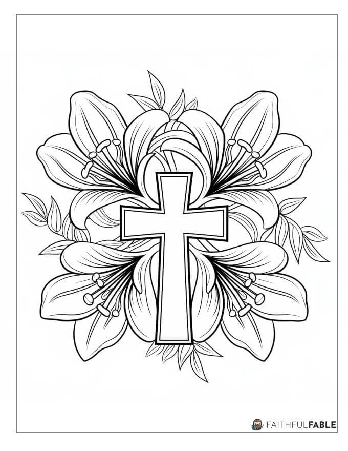 Easter Lilies Cross