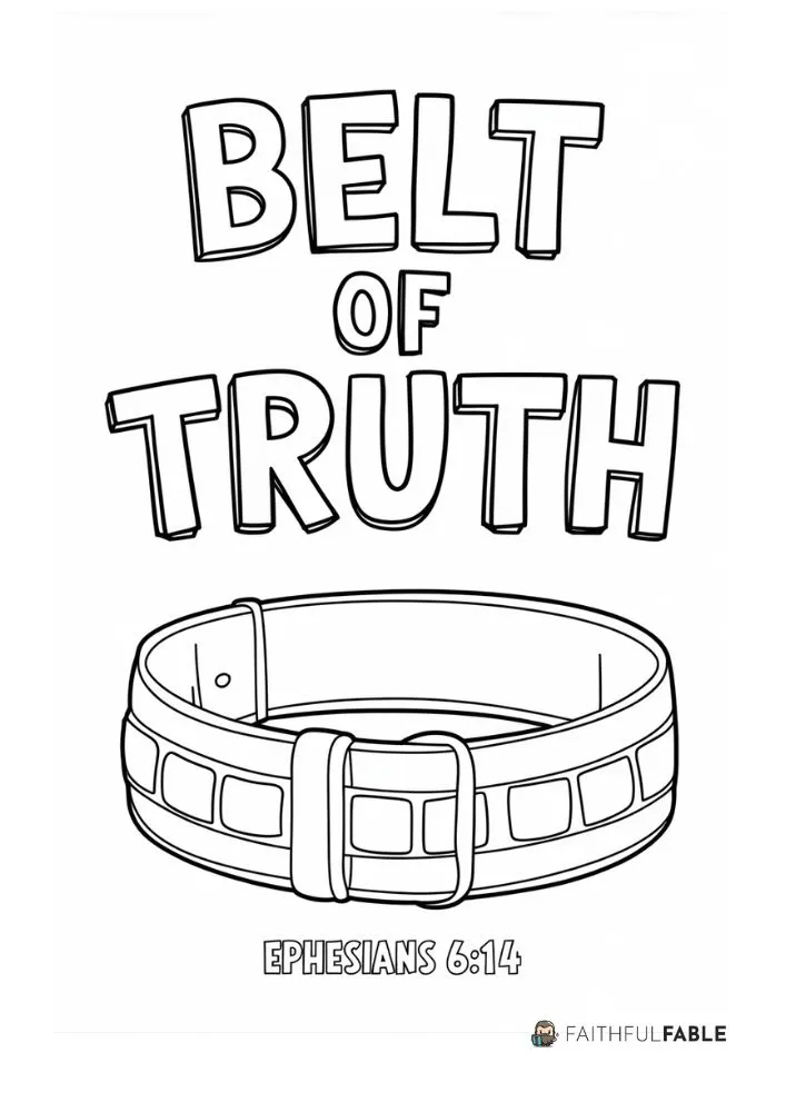 6 Armor of God Coloring Pages 2 Belt of Truth Coloring Page