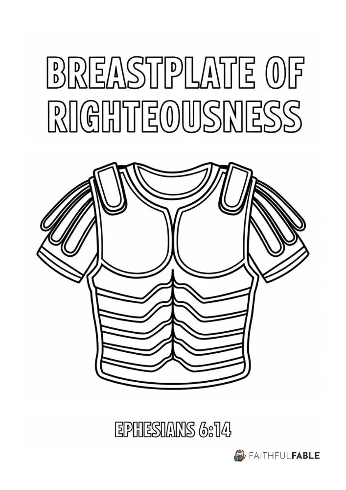 6 Armor of God Coloring Pages 3 Breastplate of Righteousness