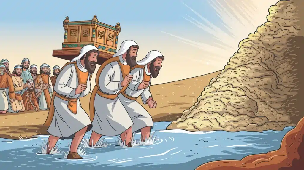 Joshua and the Israelites cross the Jordan River 3 Joshua and the Israelites crossing the Jordan River 2