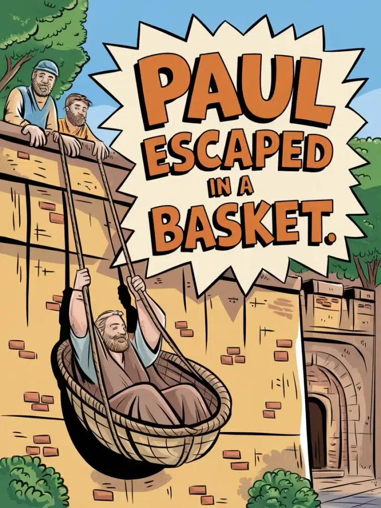 Paul Escapes in a Basket Bible Story 4 Paul Escapes in a Basket Coloring Pages