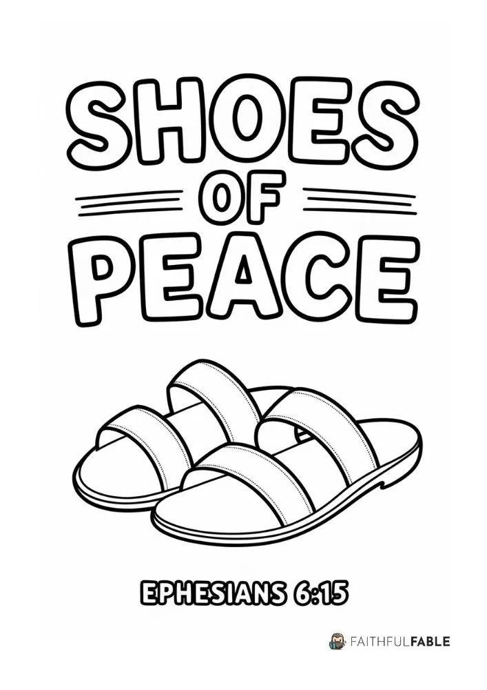 6 Armor of God Coloring Pages 4 Shoes of Peace Coloring Page