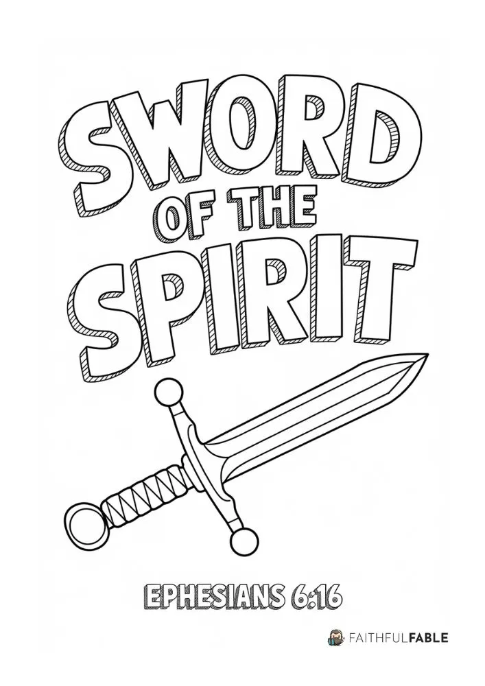 6 Armor of God Coloring Pages 7 Sword of the Spirit Coloring Page