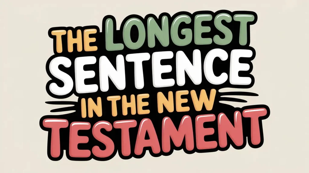 The Longest Sentence in the New Testament: Ephesians 1:3-14 2 The Longest Sentence in the New Testament 1