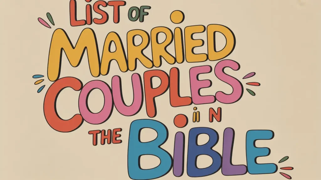 List of Married Couples in the Bible